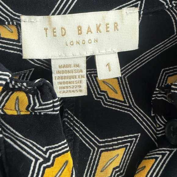 Ted Baker Kwalaa Geometric Print Navy Shirt Dress Size 1 US 4 - Picture 2 of 7